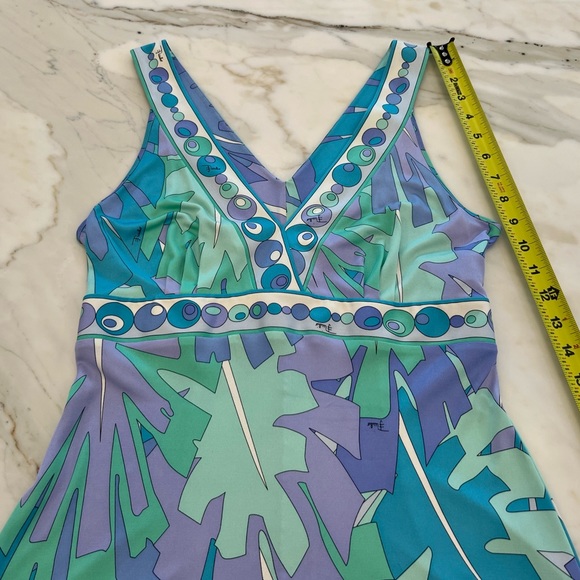 EMILIO PUCCI MULTI LEAF PRINT DRESS SIZE IT 44 / US 10 - Picture 12 of 15